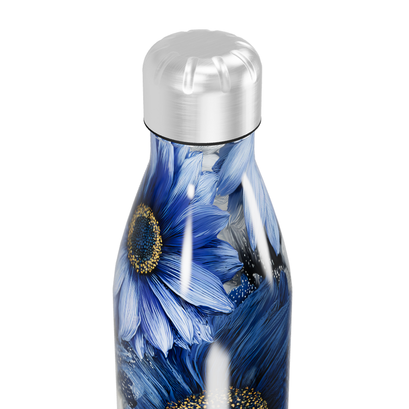 Garrafa Inox - Floral Azul