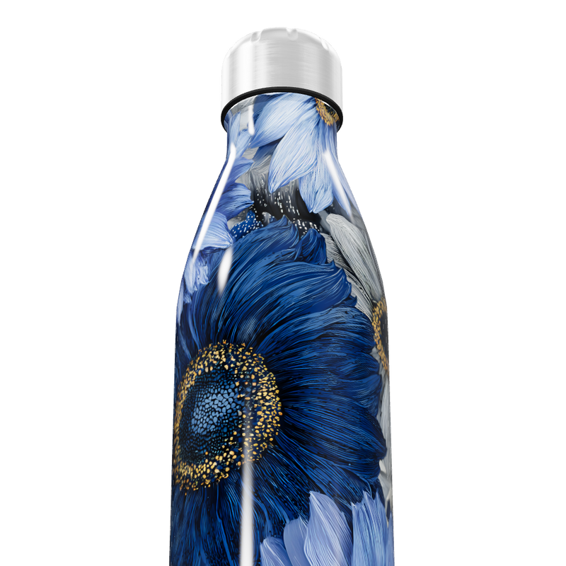 Garrafa Inox - Floral Azul