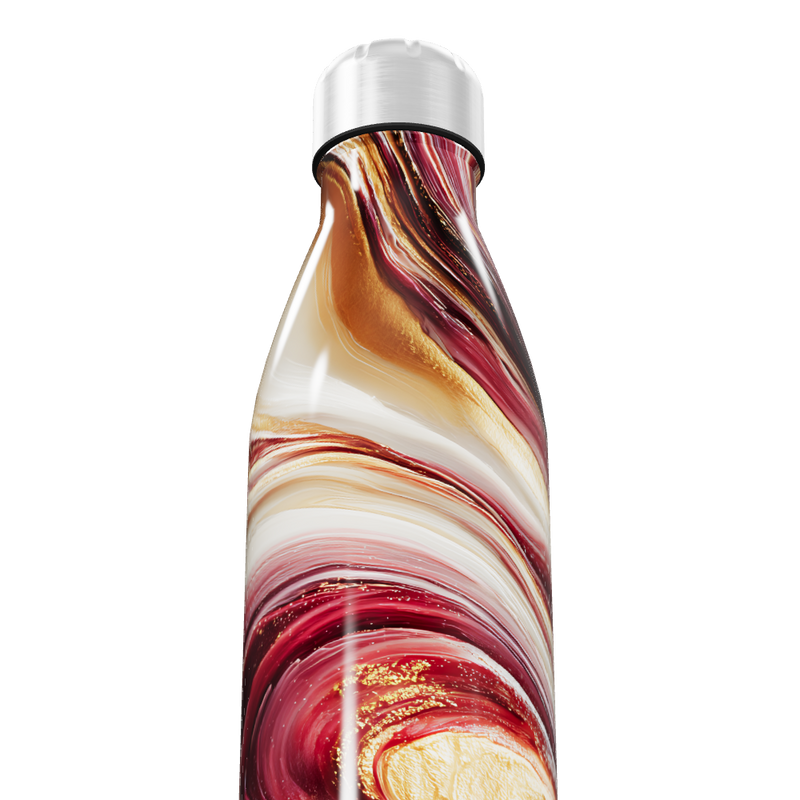 Garrafa Inox Mármore Vermelho 500ml
