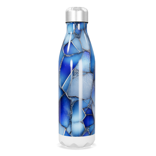 Garrafa Inox Azul - Estampa Vidro Quebrado