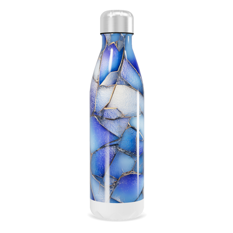 Garrafa Inox Azul - Estampa Vidro Quebrado