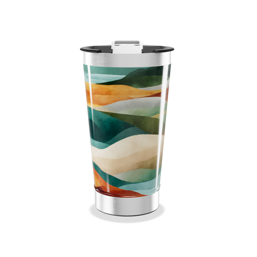 Copo Térmico - Estampa Abstrata Colorida