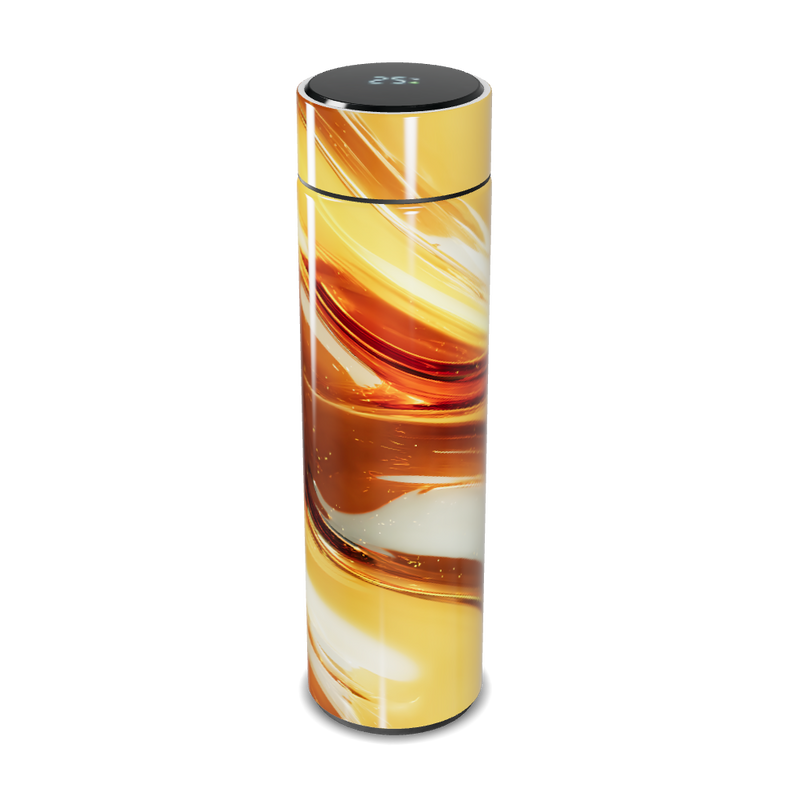 Garrafa Térmica Touch - Estampa Abstrata Laranja