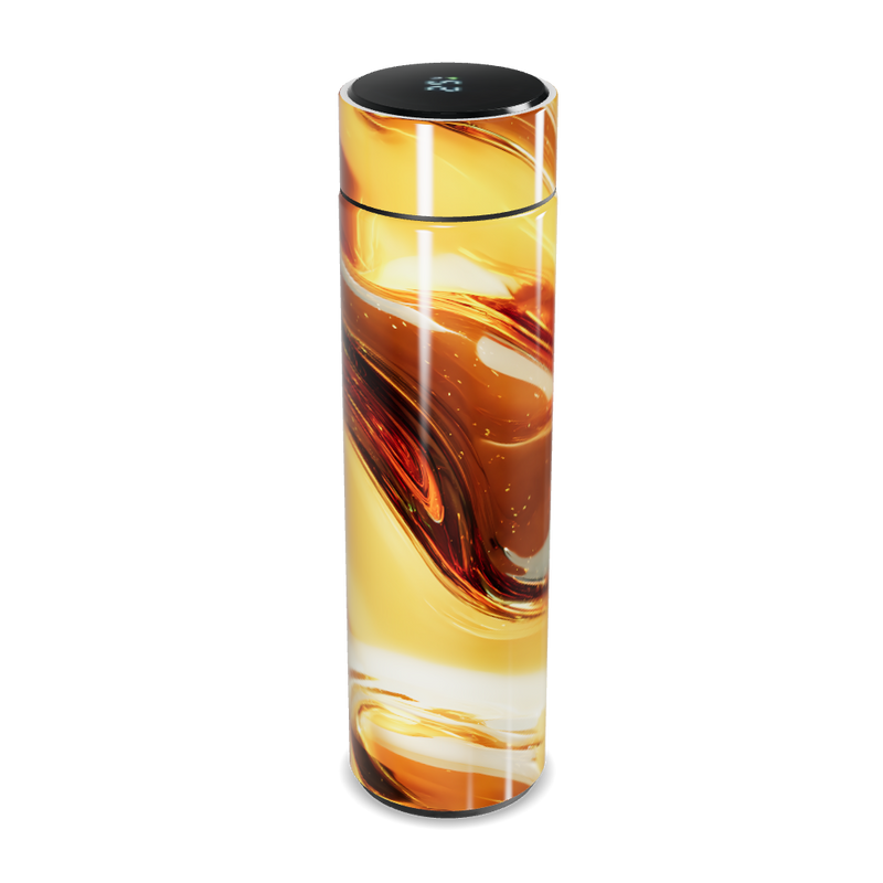 Garrafa Térmica Touch - Estampa Abstrata Laranja