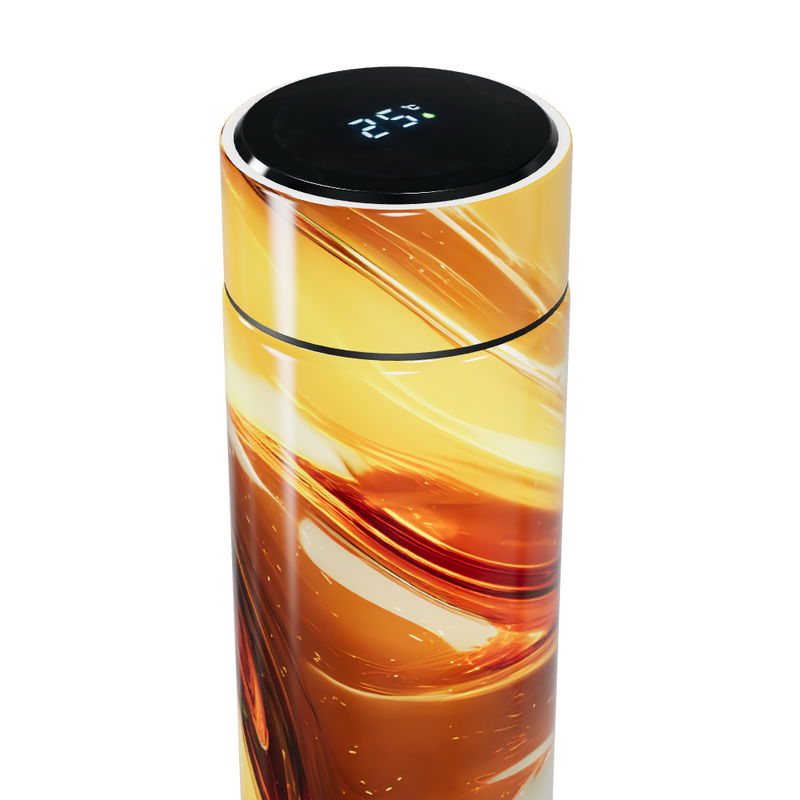 Garrafa Térmica Touch - Estampa Abstrata Laranja