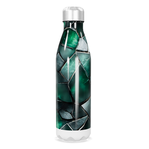 Garrafa Inox - Verde com Estampa Geométrica