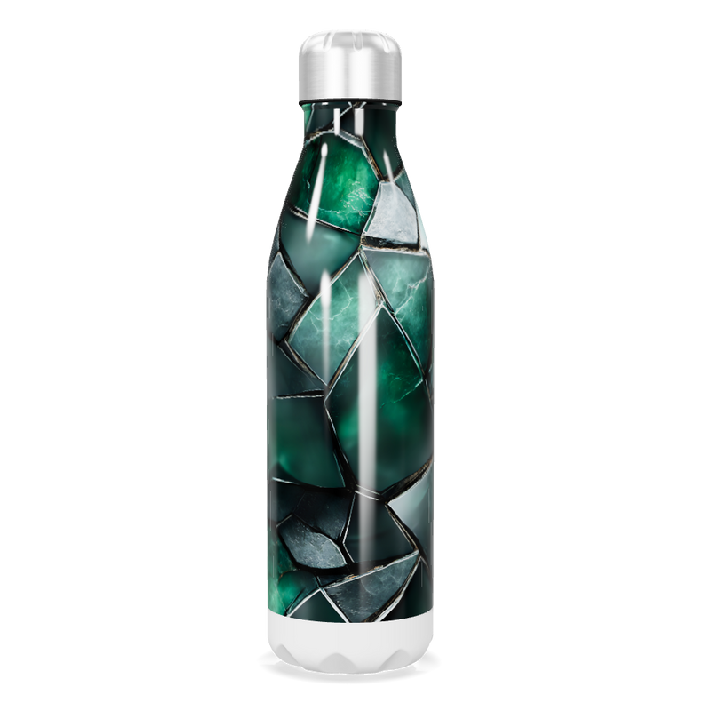 Garrafa Inox - Verde com Estampa Geométrica