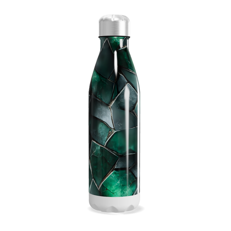 Garrafa Inox - Verde com Estampa Geométrica