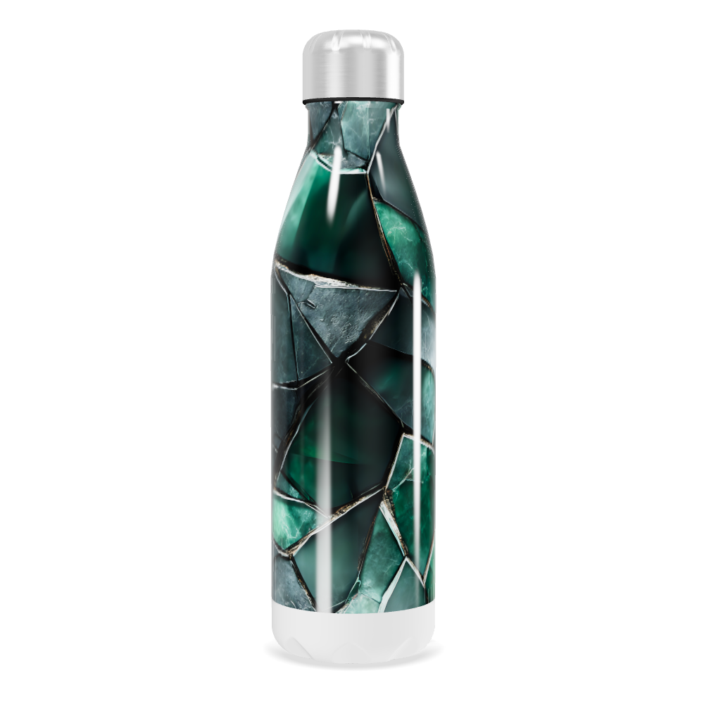 Garrafa Inox - Verde com Estampa Geométrica