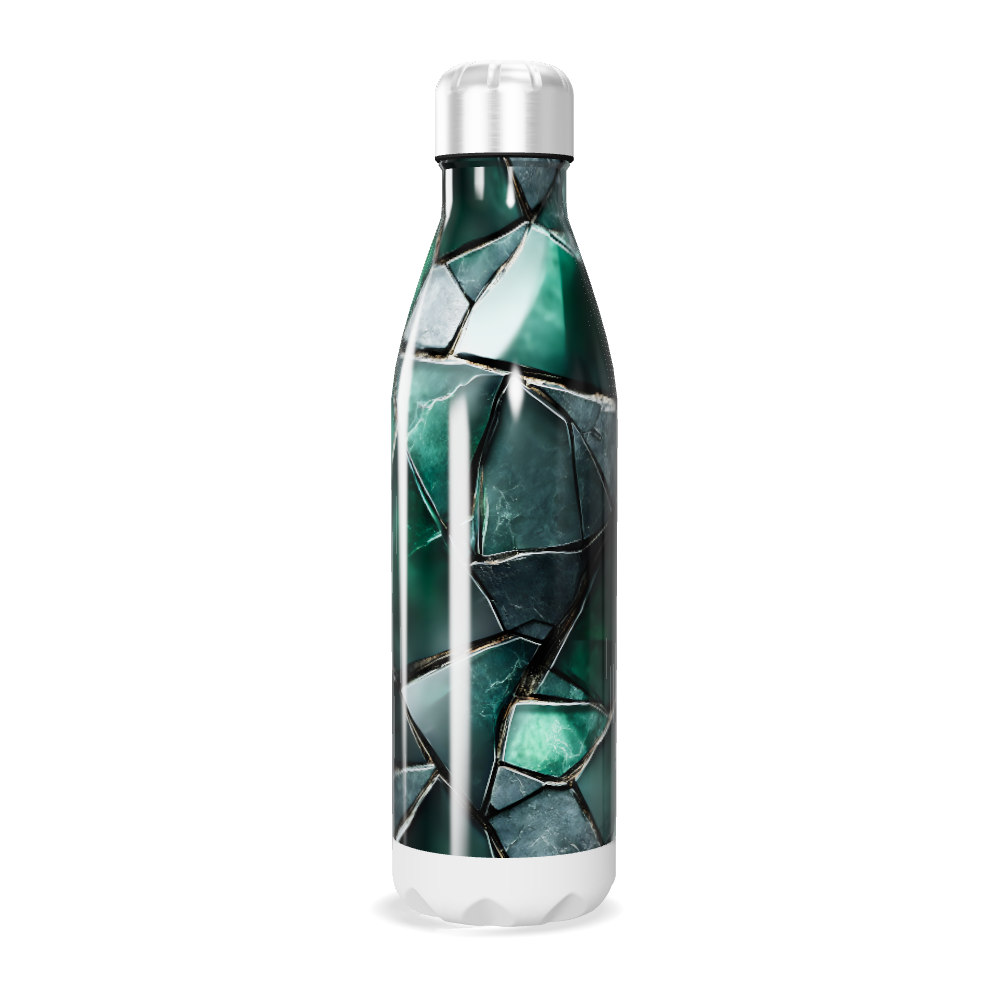 Garrafa Inox - Verde com Estampa Geométrica