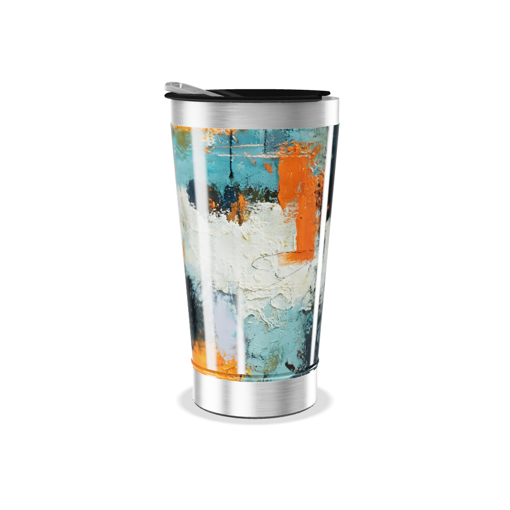 Copo Térmico - Abstrato Colorido Aço Inox