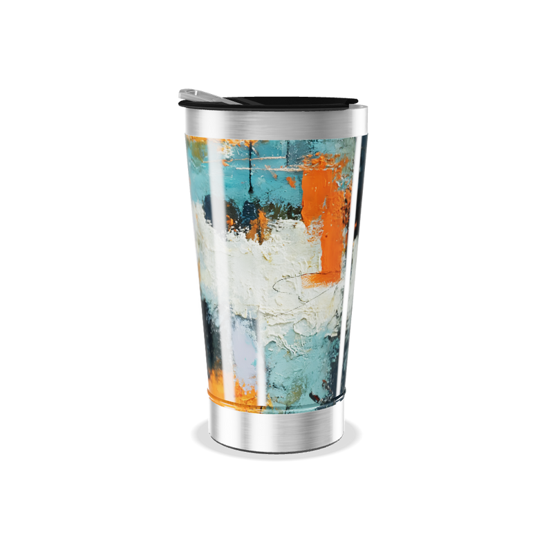 Copo Térmico - Abstrato Colorido Aço Inox