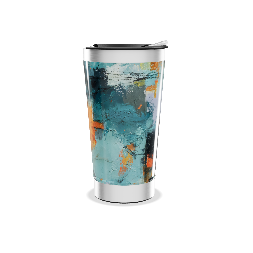 Copo Térmico - Abstrato Colorido Aço Inox