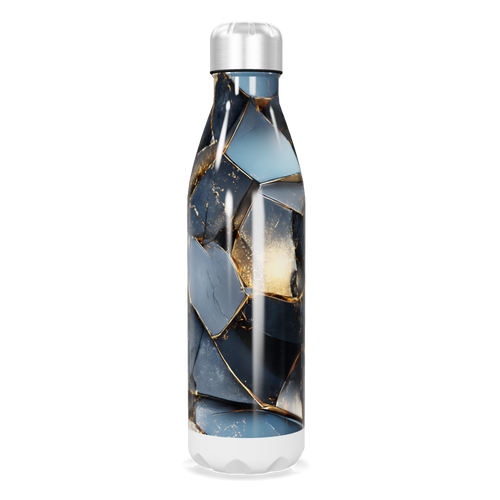 Garrafa Inox - Azul com Estampa Geométrica