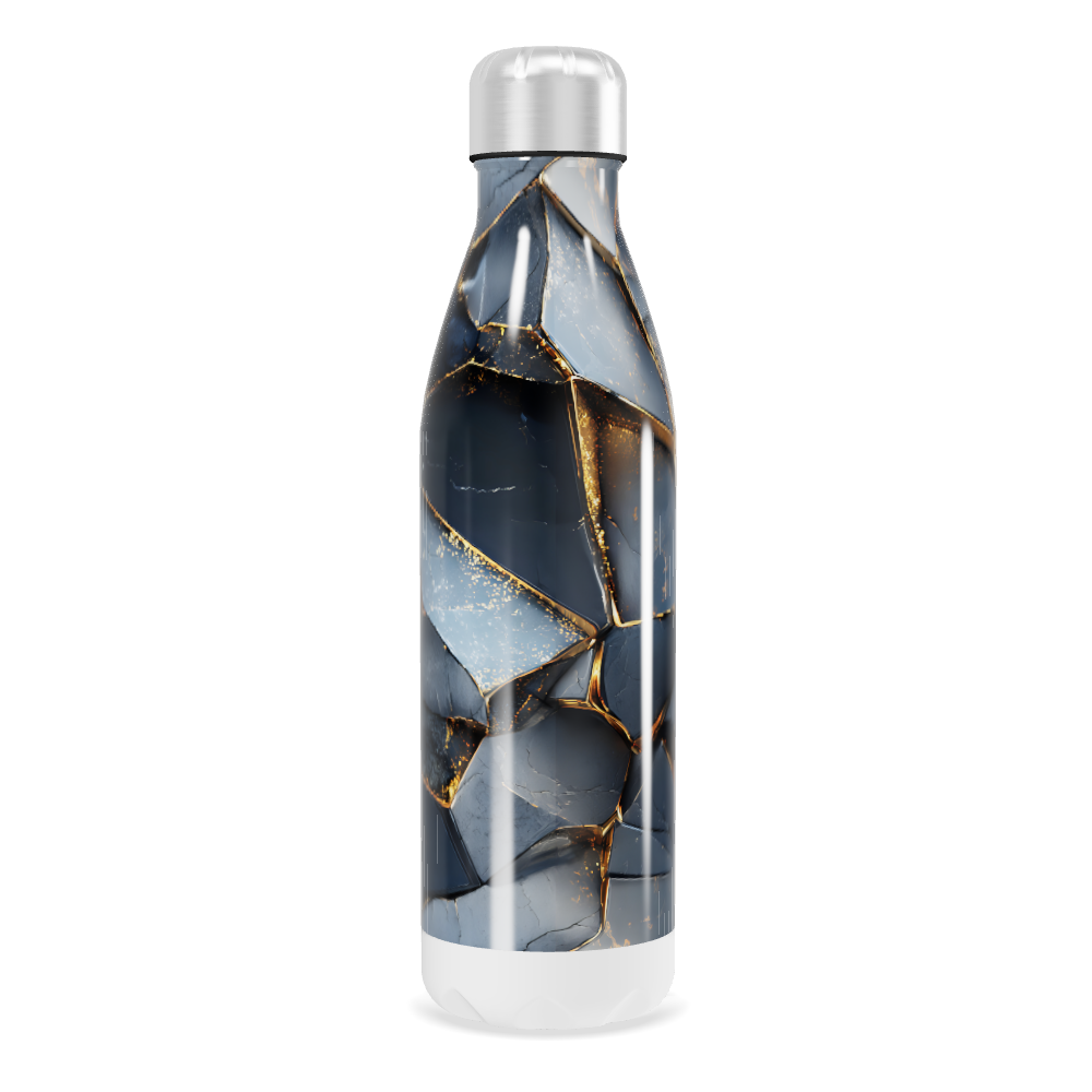 Garrafa Inox - Azul com Estampa Geométrica