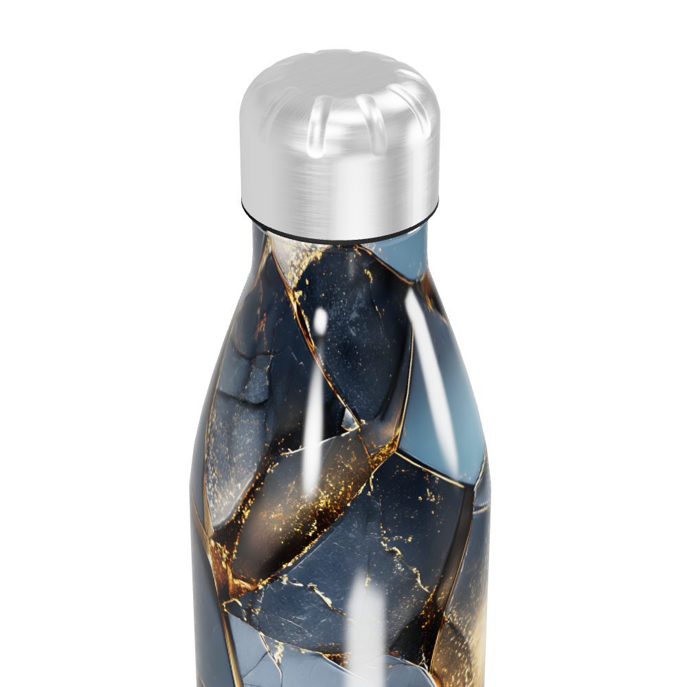 Garrafa Inox - Azul com Estampa Geométrica