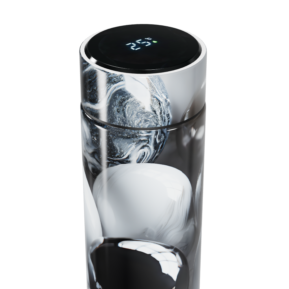 Garrafa Térmica Touch - Preto e Branco Design