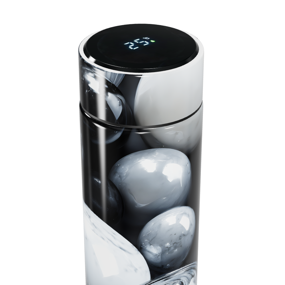 Garrafa Térmica Touch - Mármore Preto e Branco