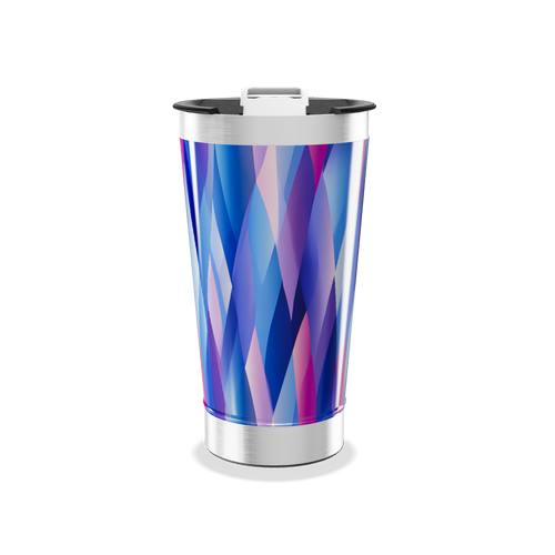 Copo Térmico - Geométrico Azul Aço Inox