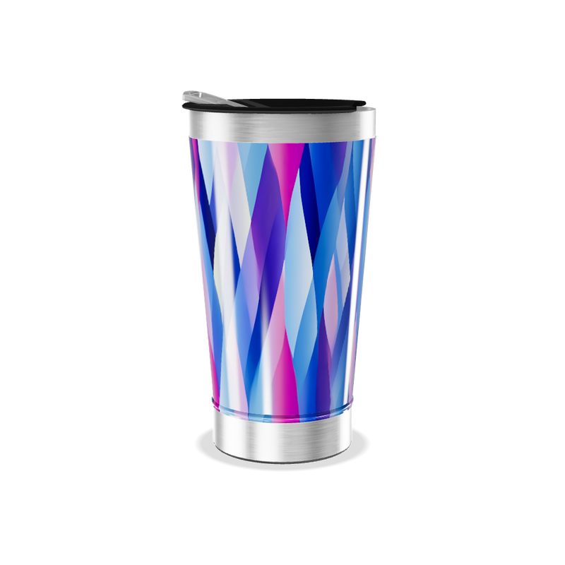 Copo Térmico - Geométrico Azul Aço Inox