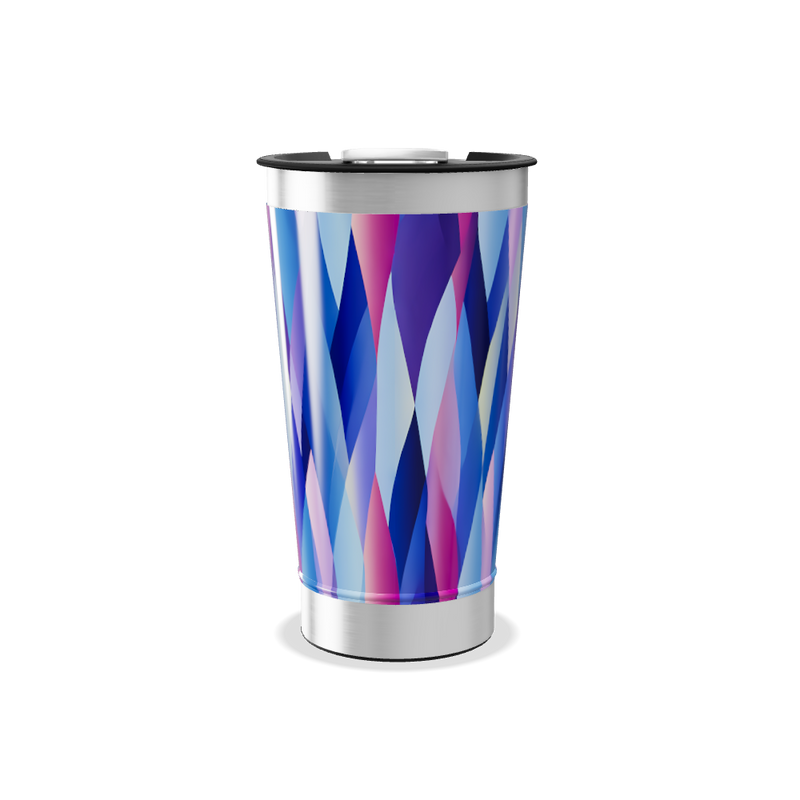 Copo Térmico - Geométrico Azul Aço Inox