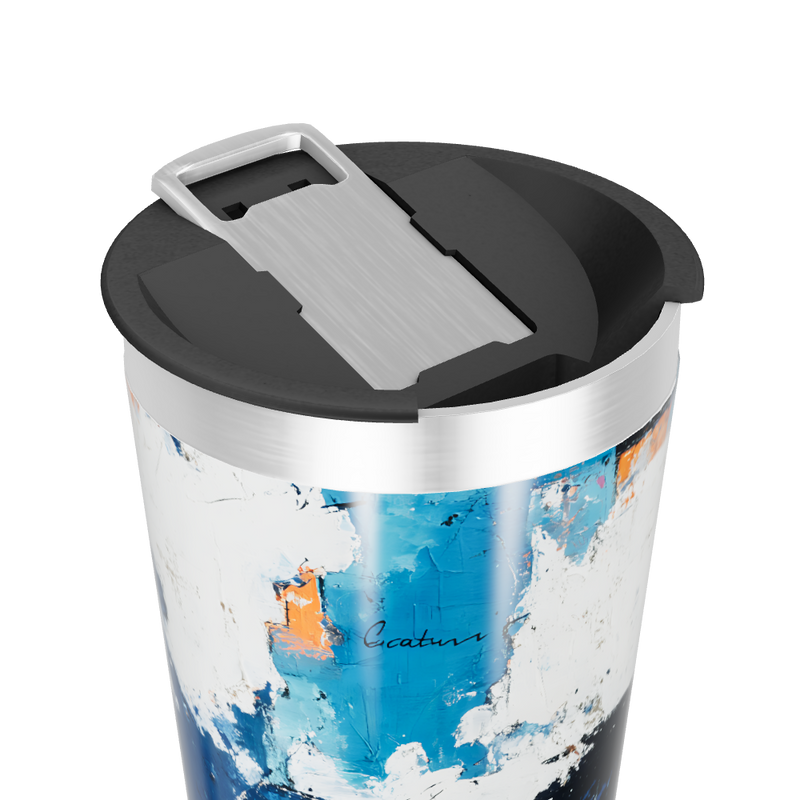 Copo Térmico - Arte Abstrata Azul