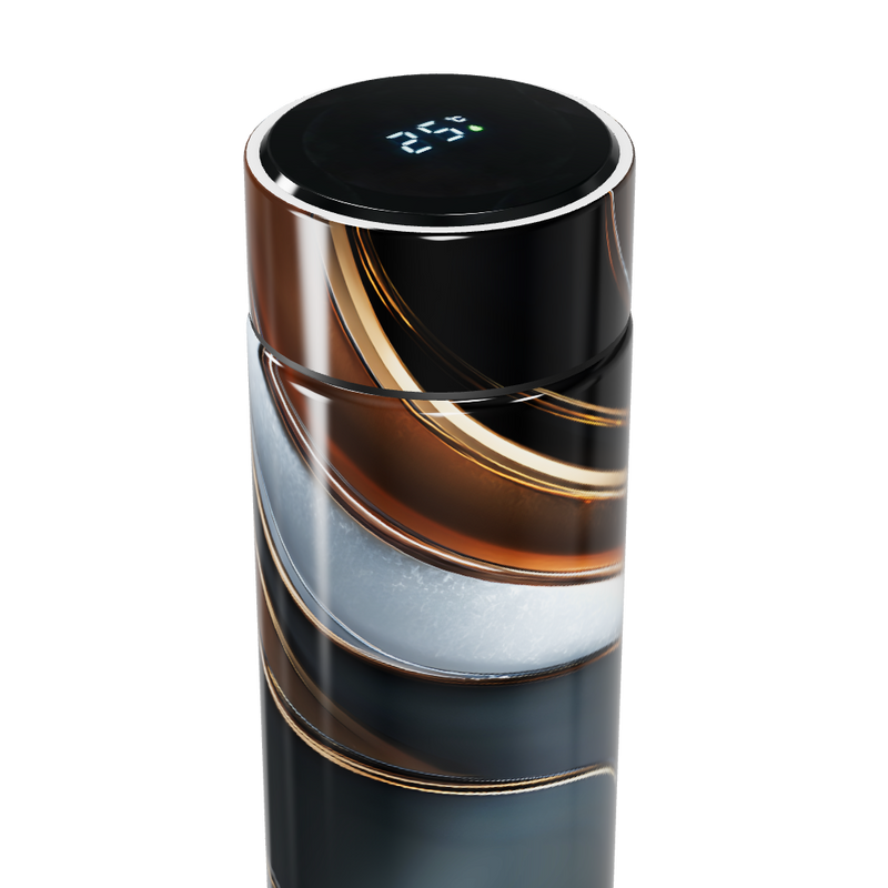 Garrafa Térmica Touch - Design Preto e Marrom