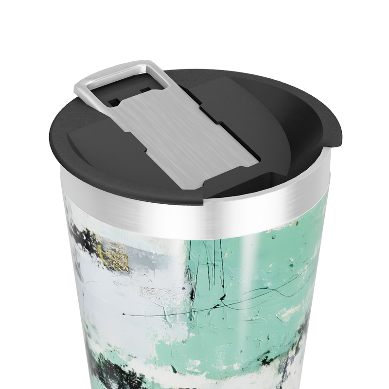 Copo Térmico - Verde Abstrato Aço Inox