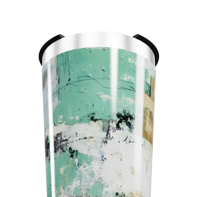 Copo Térmico - Verde Abstrato Aço Inox