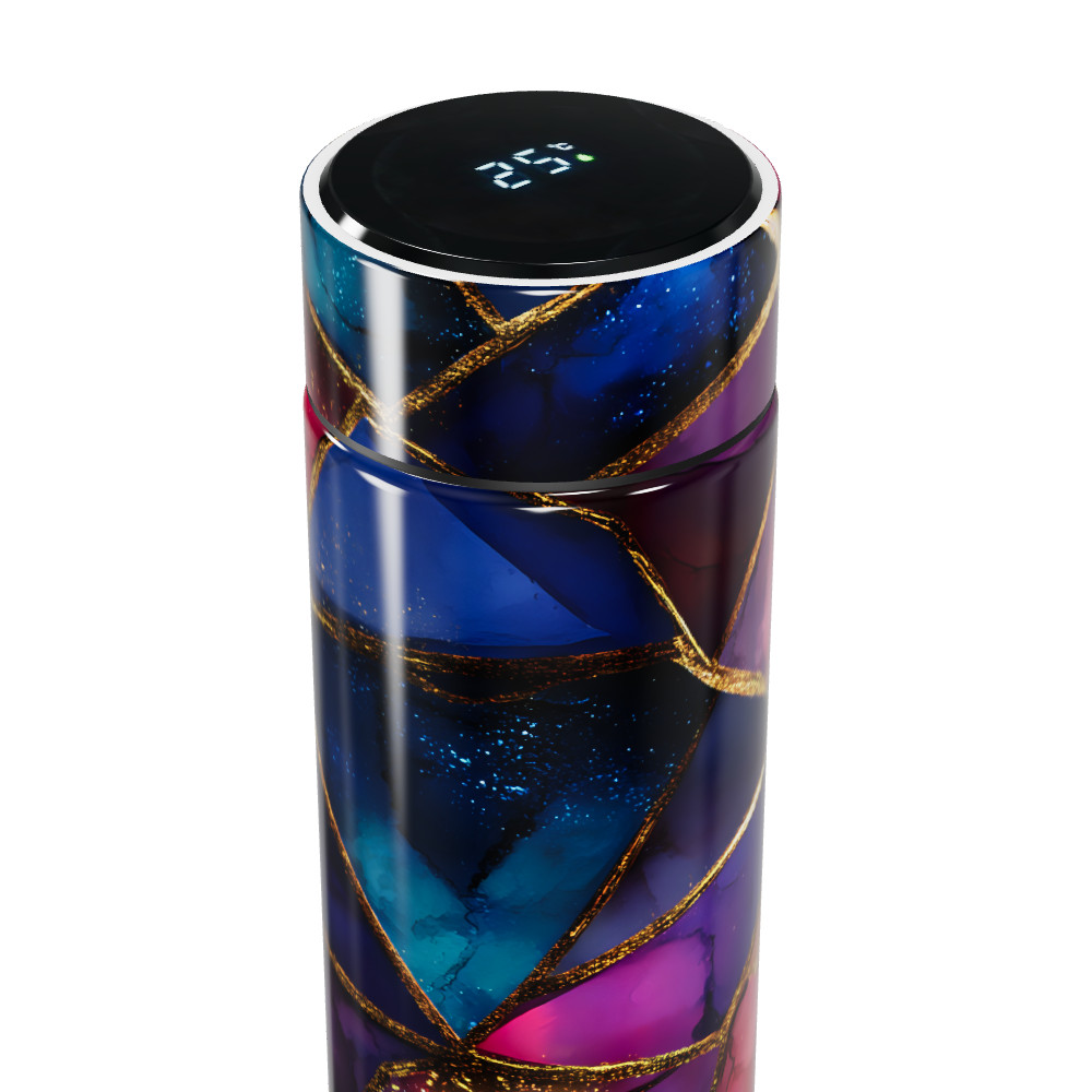 Garrafa Térmica Touch - Colorida com Estampa Abstrata