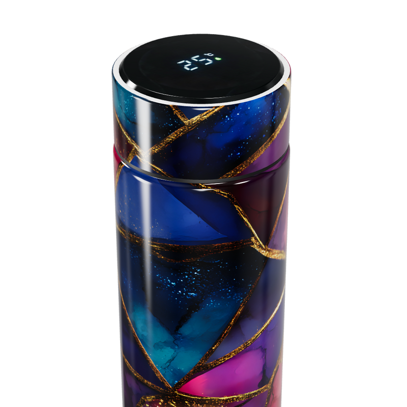 Garrafa Térmica Touch - Colorida com Estampa Abstrata