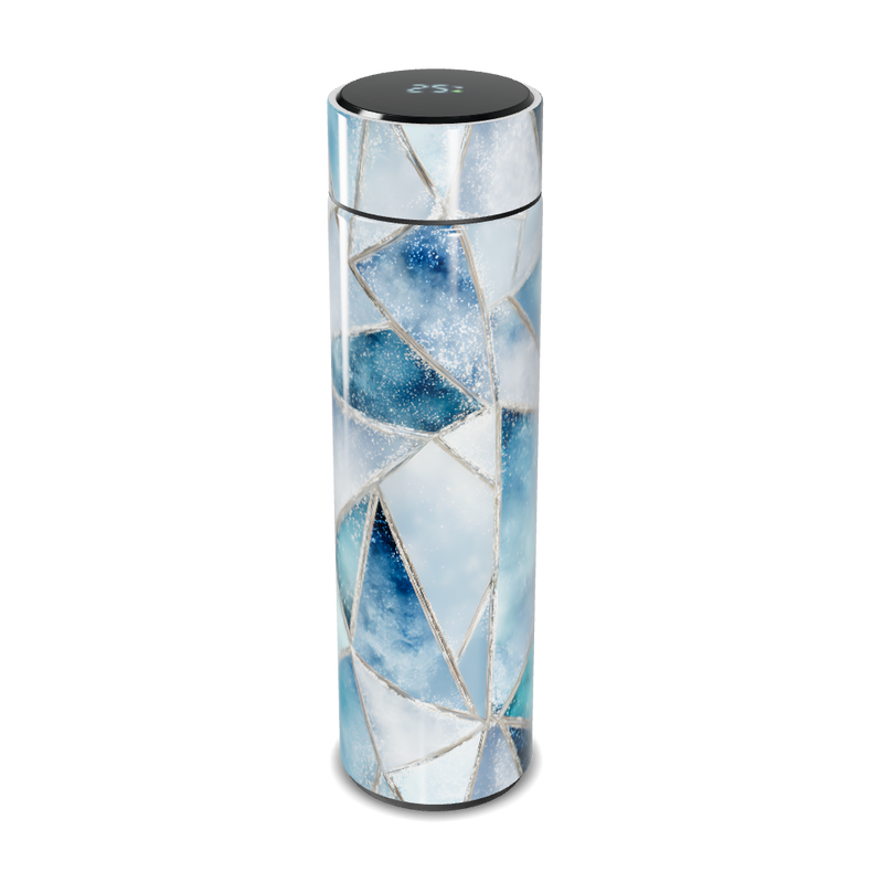 Garrafa Térmica Touch - Azul Geométrica Vidro