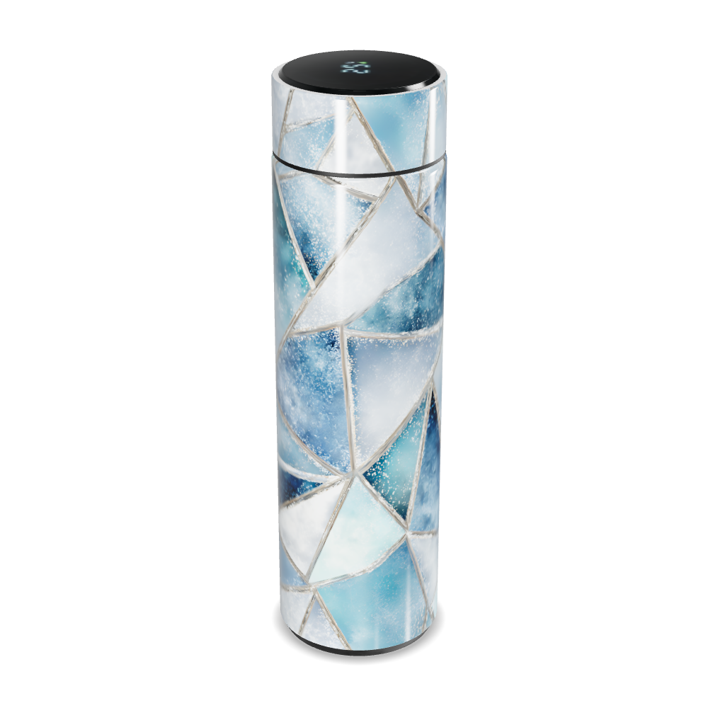 Garrafa Térmica Touch - Azul Geométrica Vidro