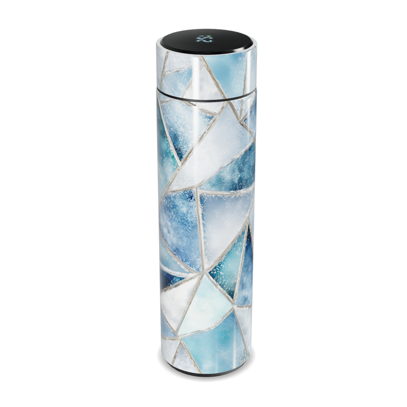 Garrafa Térmica Touch - Azul Geométrica Vidro