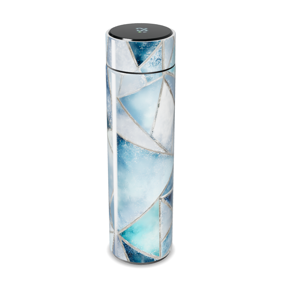 Garrafa Térmica Touch - Azul Geométrica Vidro