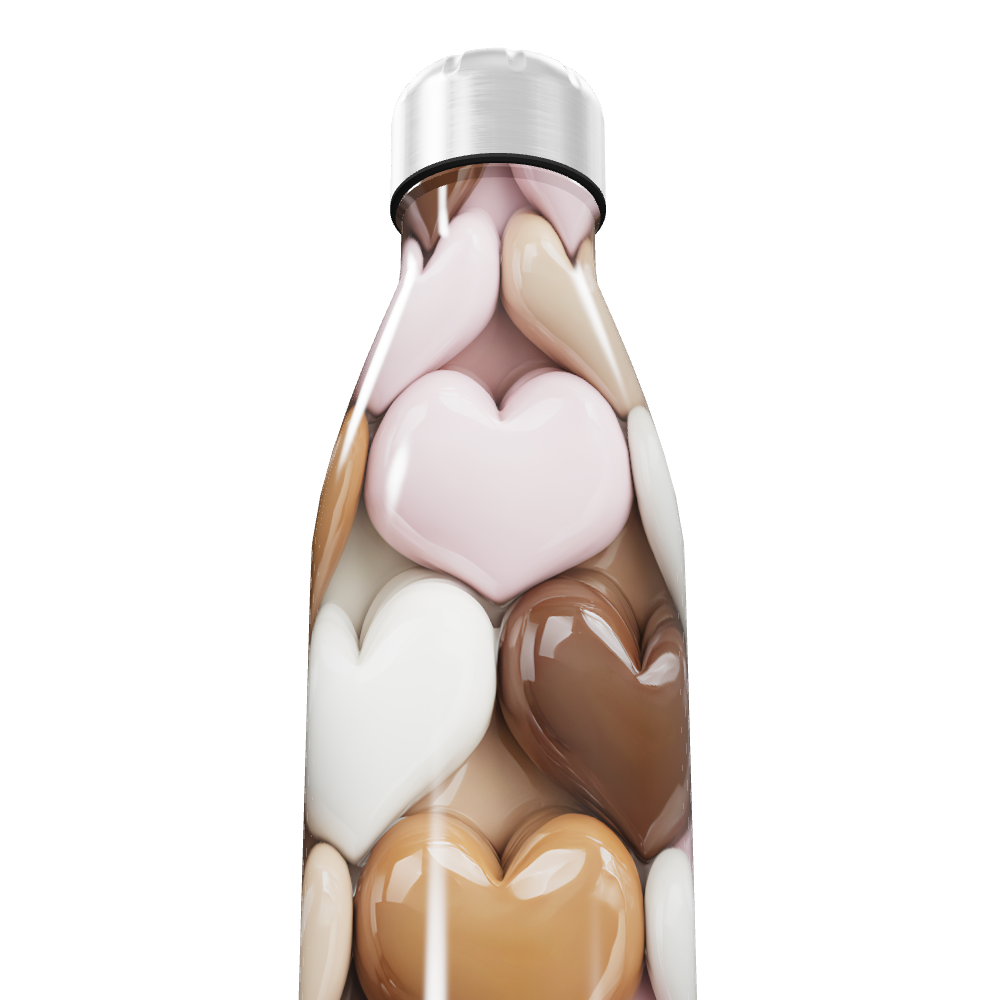 Garrafa Inox - Corações Coloridos