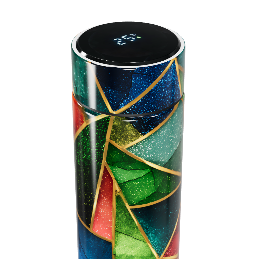 Garrafa Térmica Touch - Estampa Vitral Colorida