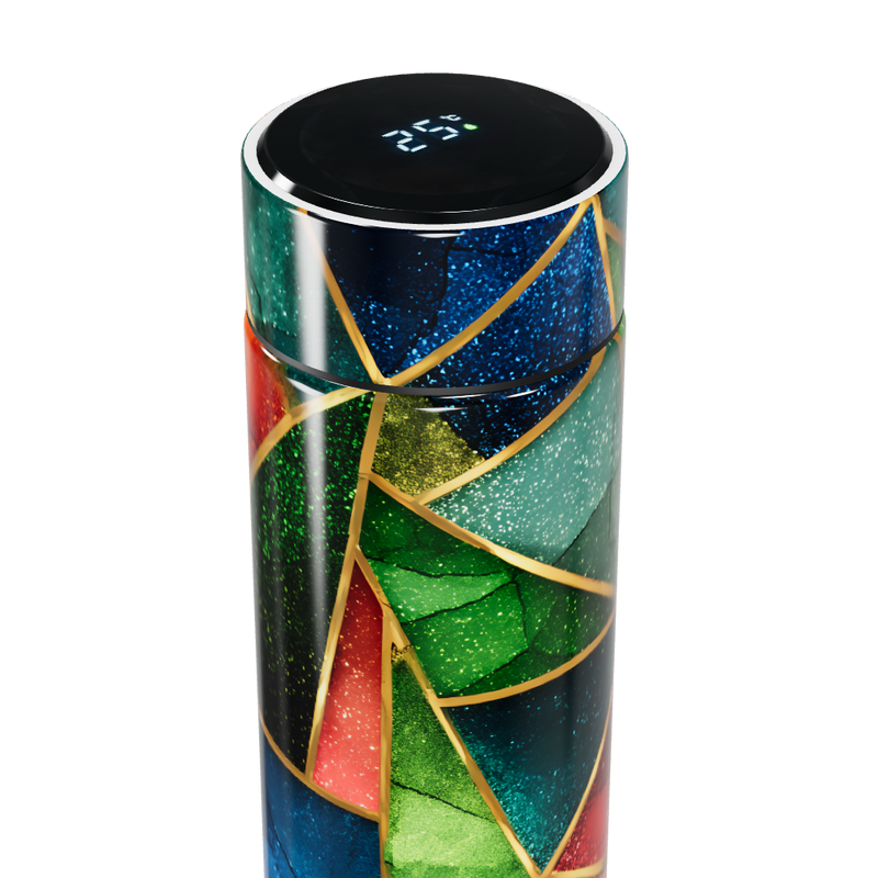 Garrafa Térmica Touch - Estampa Vitral Colorida
