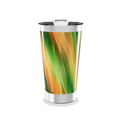 Copo Térmico - Estampa Verde e Laranja