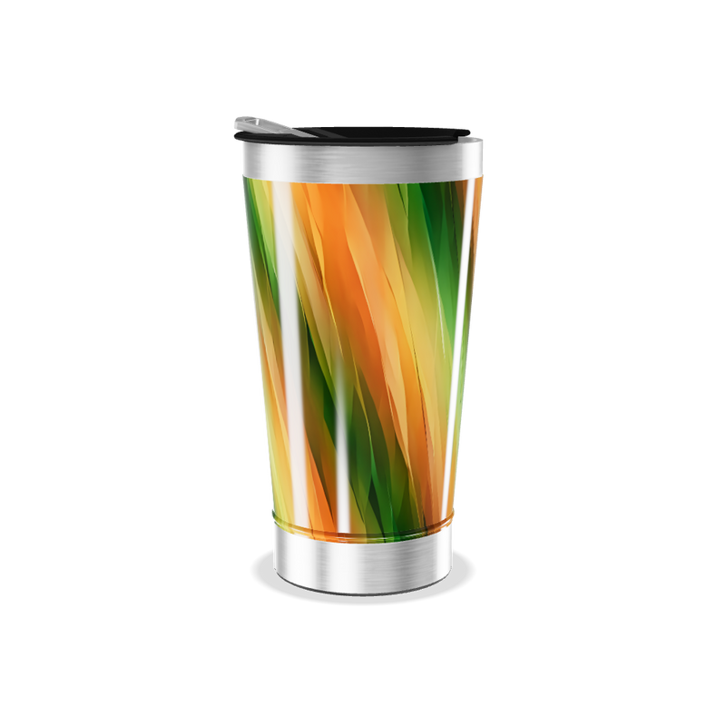 Copo Térmico - Estampa Verde e Laranja