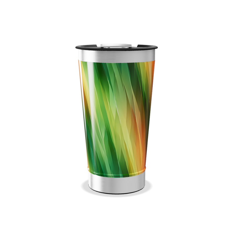 Copo Térmico - Estampa Verde e Laranja