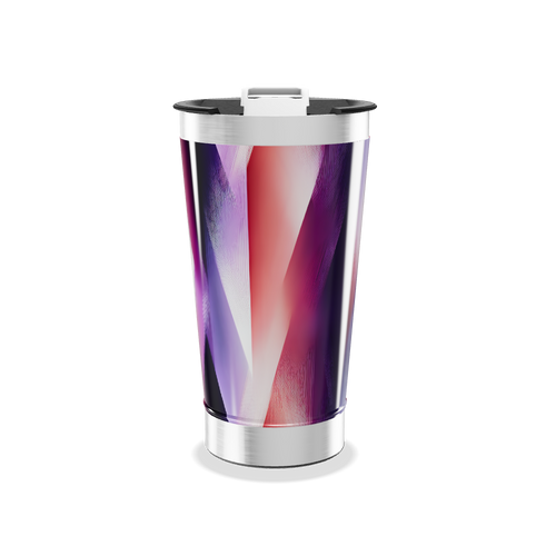 Copo Térmico - Geométrico Roxo e Vermelho