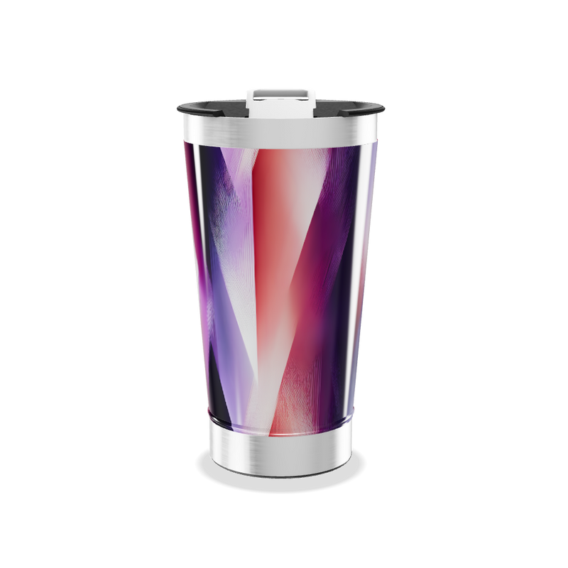Copo Térmico - Geométrico Roxo e Vermelho