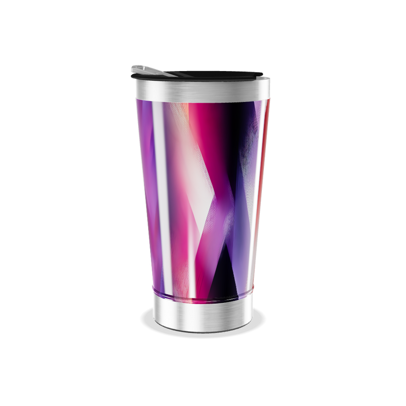 Copo Térmico - Geométrico Roxo e Vermelho