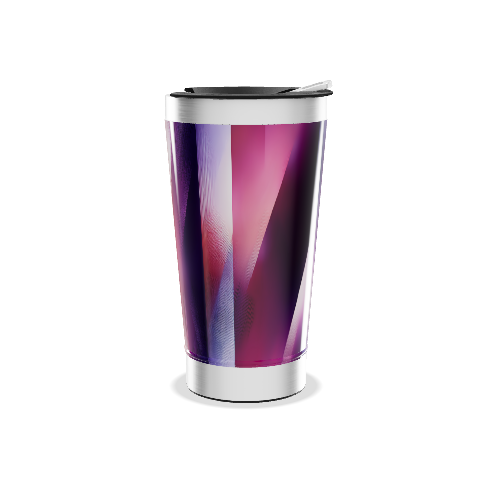 Copo Térmico - Geométrico Roxo e Vermelho