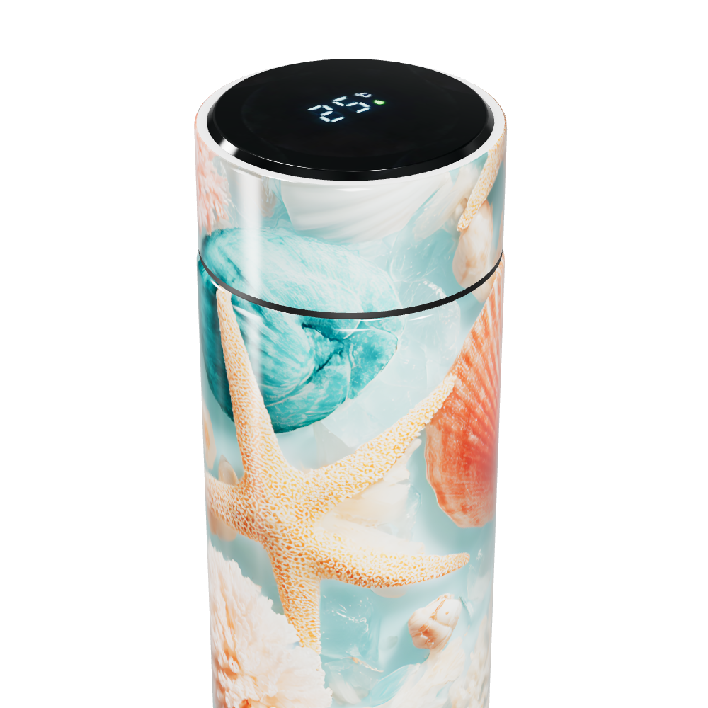 Garrafa Térmica Touch - Estampa Conchas Marinhas