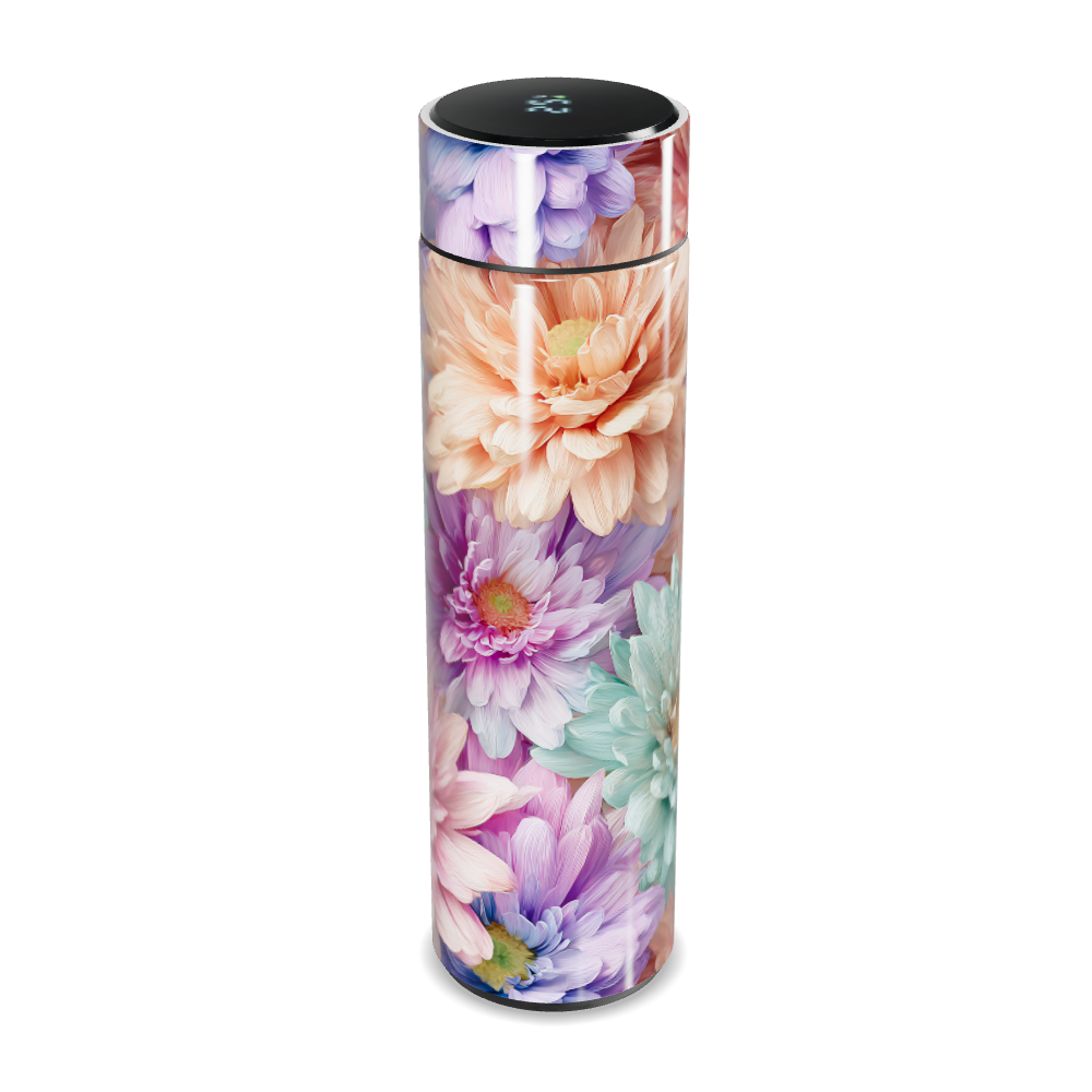 Garrafa Térmica Touch Floral Colorida Inox