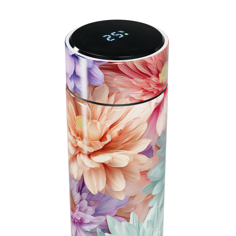 Garrafa Térmica Touch Floral Colorida Inox