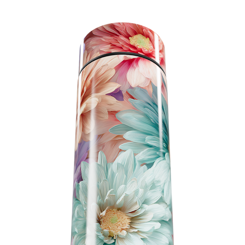 Garrafa Térmica Touch Floral Colorida Inox