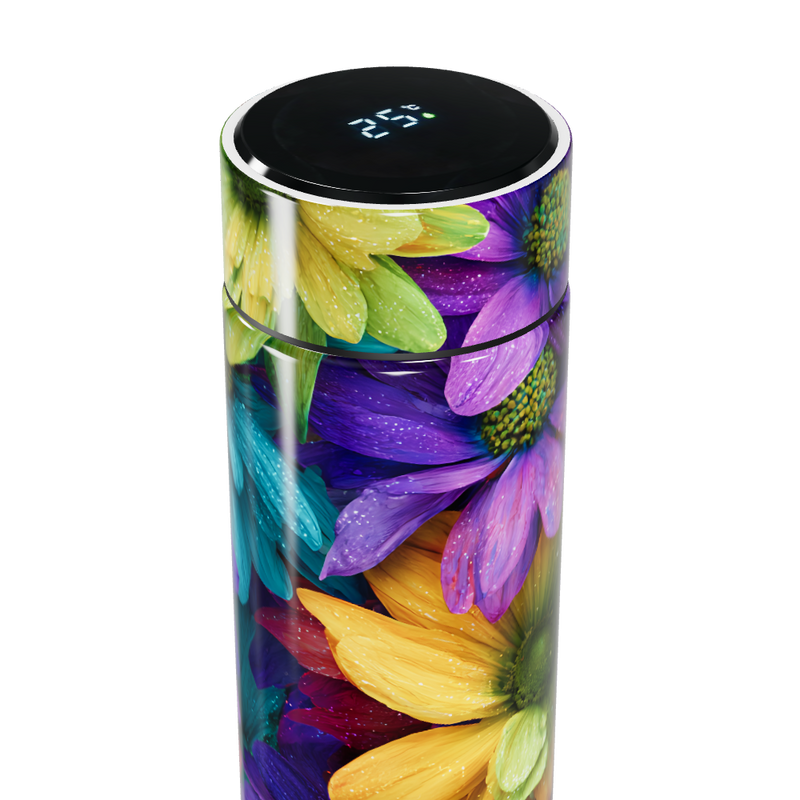 Garrafa Térmica Touch - Floral Colorida Inox